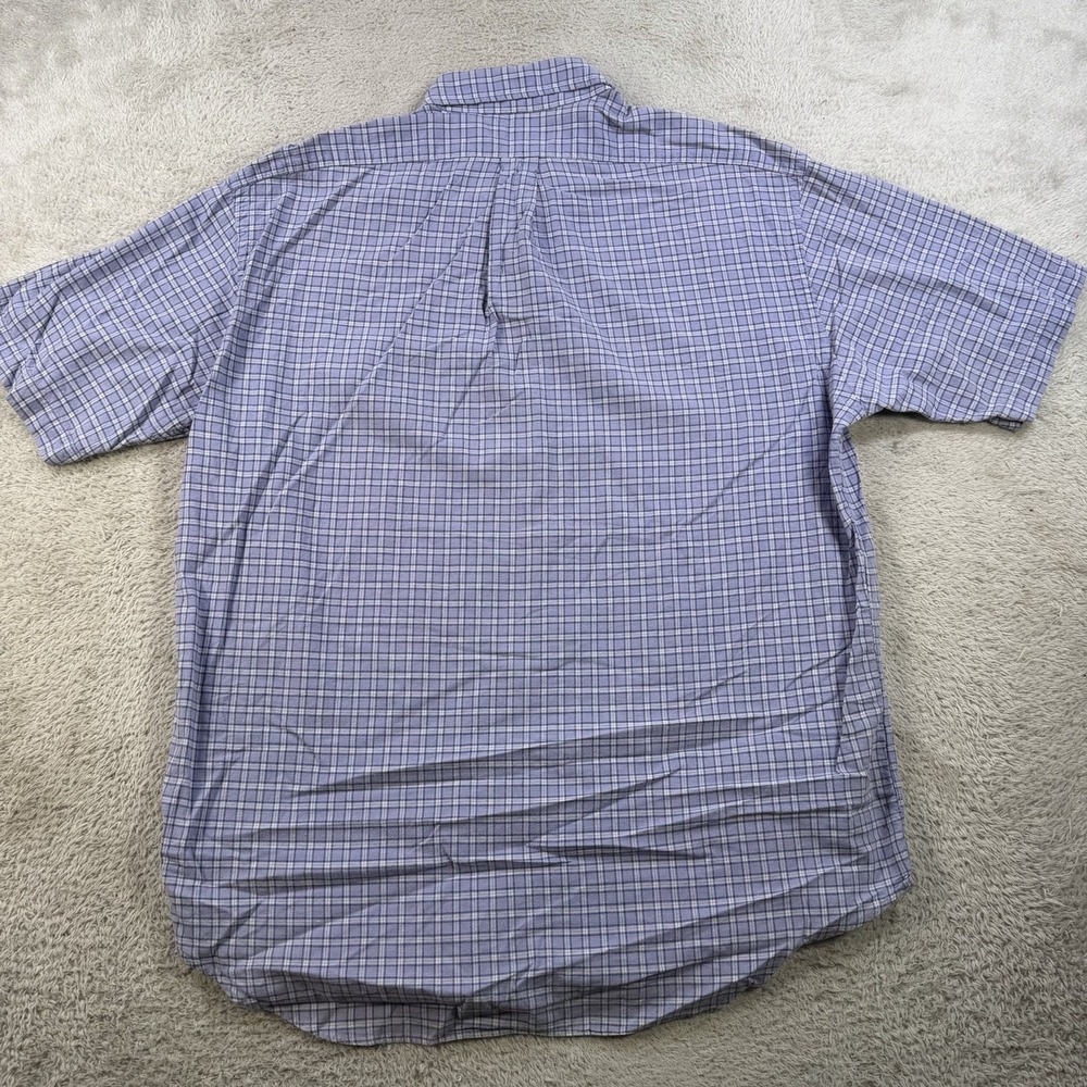 Polo Ralph Lauren Shirt Mens Large Blue Plaid Black Button Down Pony Cotton - Picture 7 of 8